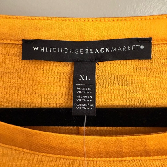 NWT WHBM “Marigold” gold tee short sleeve 6 decorative gold buttons - Picture 4 of 6